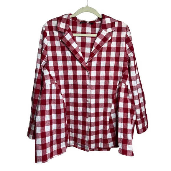 Tuckernuck Pomander Place Apple Red Gingham Scarlett Button Down Sz. L - Picture 3 of 7